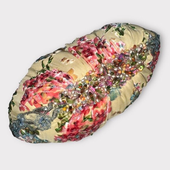 VTG Mary Frances Bag 824 Yellow Handmade Beaded Bouquet Top Handle Satchel NWT - Picture 6 of 9